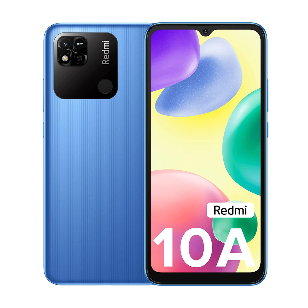 Redmi 10A Mobile Phone with Free Silicone Cover (Sea Blue, 3GB RAM, 32GB Storage)