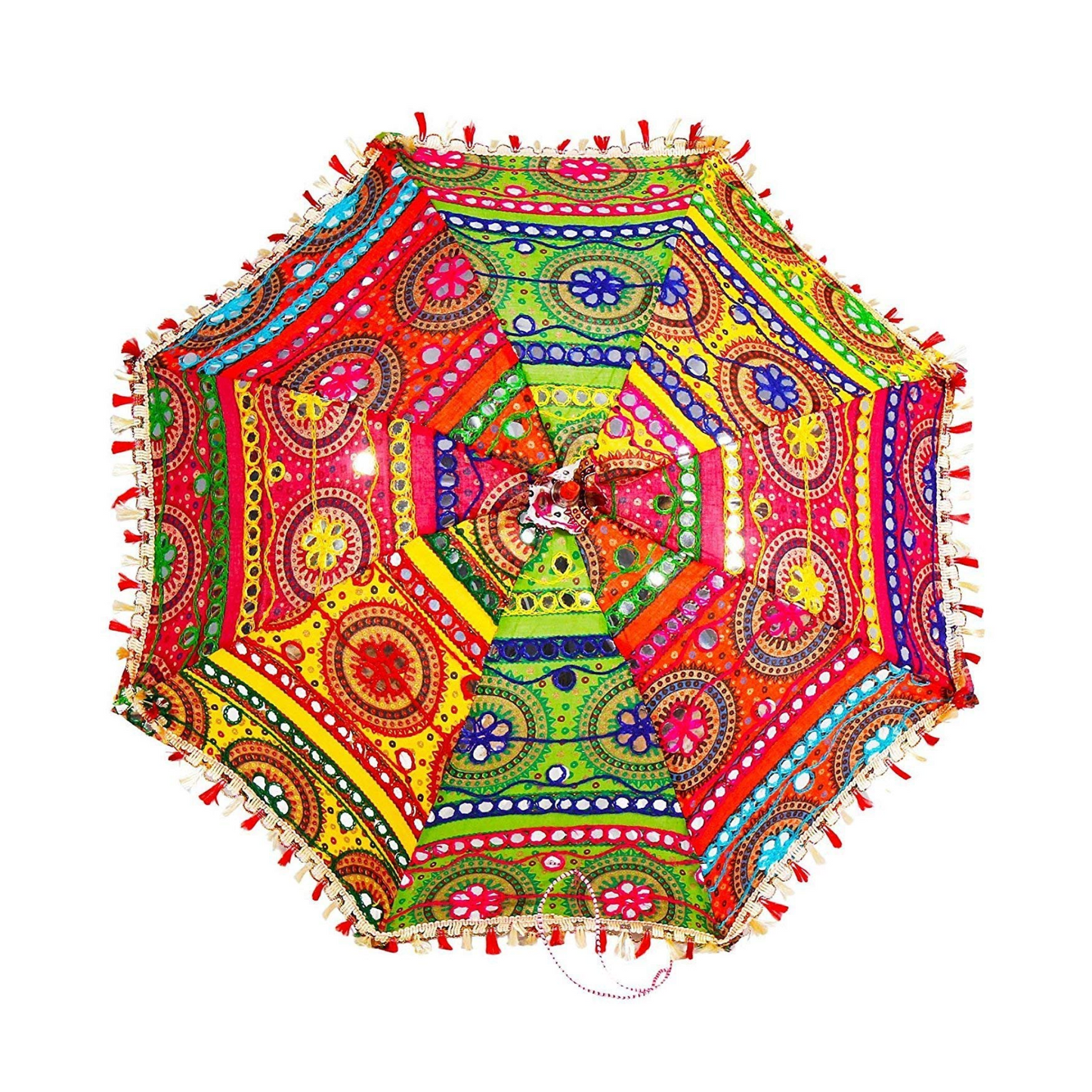 Rajasthani Wedding Umbrella, Jaipuri Embroidery Umbrella for Wedding Decoration Colour & Design May Vary