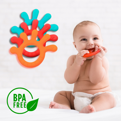 Finger Shape Teether, 6-12 Months Baby Toy, BPA Free (Silicone)