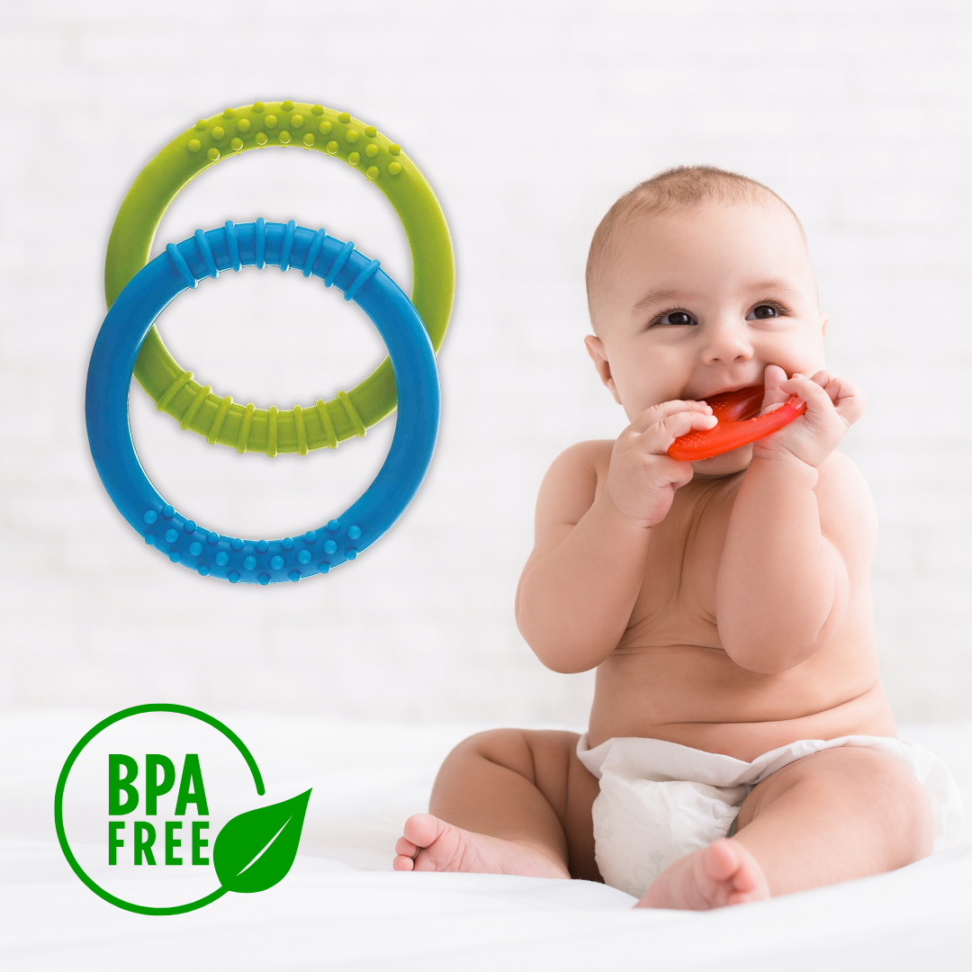 Ring Shape Teethers, Soft Silicone Teething Toy | 100% BPA Free (Set of 2)