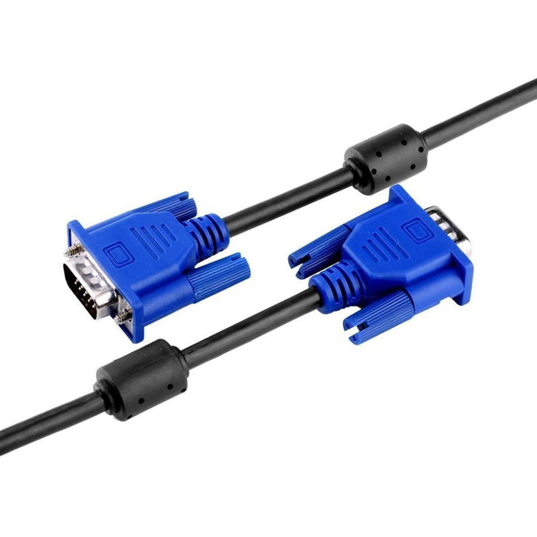 VGA Cable Male to Male 1.5 Meter, Support PC/Monitor/LCD/LED, Plasma, Projector, TFT