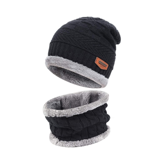 Men's Woolen Cap with Neck Warmer (Colours and Designs May Vary)