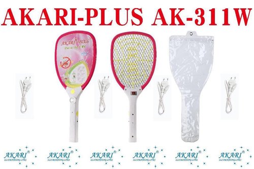 Mosquito Racket, ABS Plastic Akari Plus AK-311W Rechargeable Mosquito Killer Bat, Badminton (Swatter/Zapper)