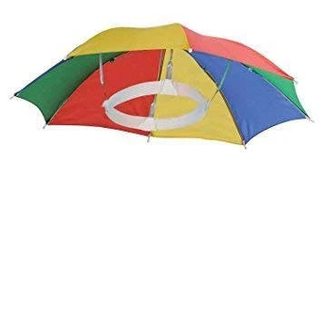 Umbrella Hands Free, Rainbow Colorful Hat Umbrella, Kids Umbrella  (Multicolor)