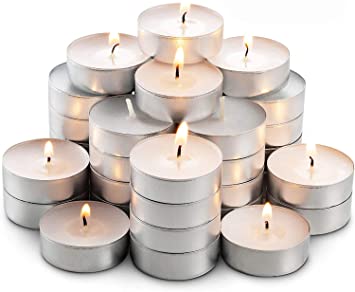 Diwali Candles, Tealight Candle, White (Set of 100, 6g, Approx. 1/2 Hr Burning time)