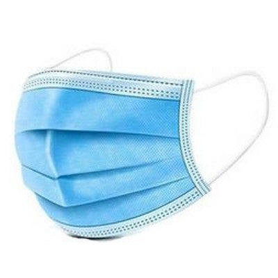 Disposable Surgical Face Mask, 2Ply Non-Woven With Nose Clip for Unisex, Pack of 100(Blue)